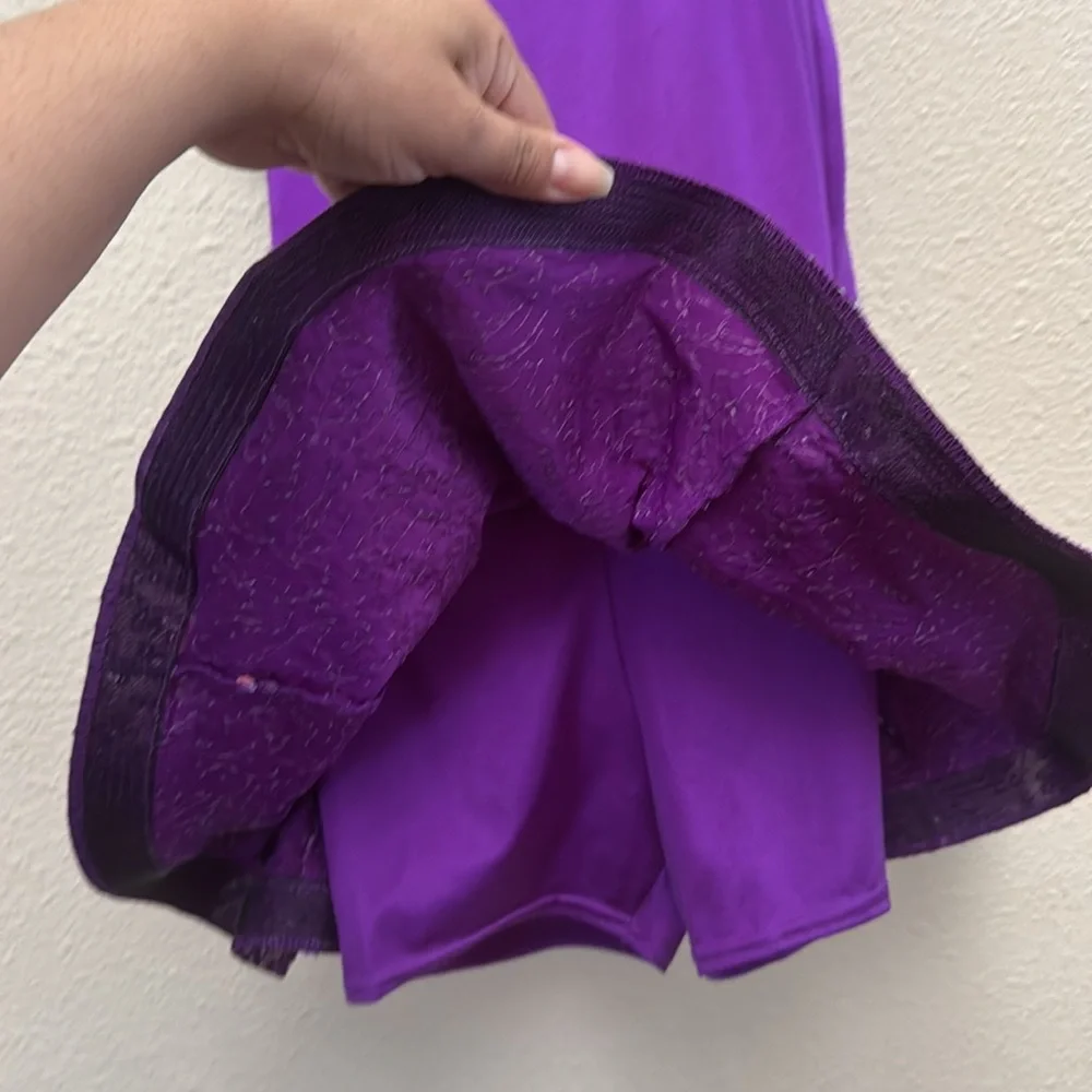 Weissman Girl’s Purple Sequin Leotard Skirt & Vest Dance Costume Size LC